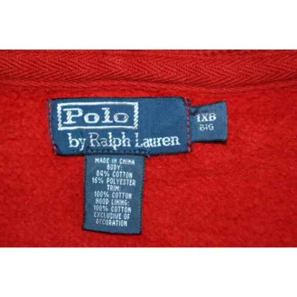 Vintage Polo Ralph Lauren Hooded Full Zip Up Jacket Red Size 1XB - Picture 3 of 8